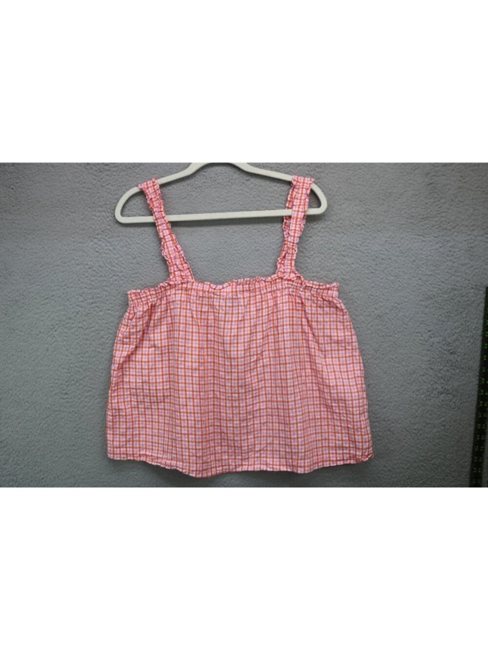 Kate Spade NY Pastel Plaid Cropped Strappy Top-Size Large-Cottagecore-Preppy